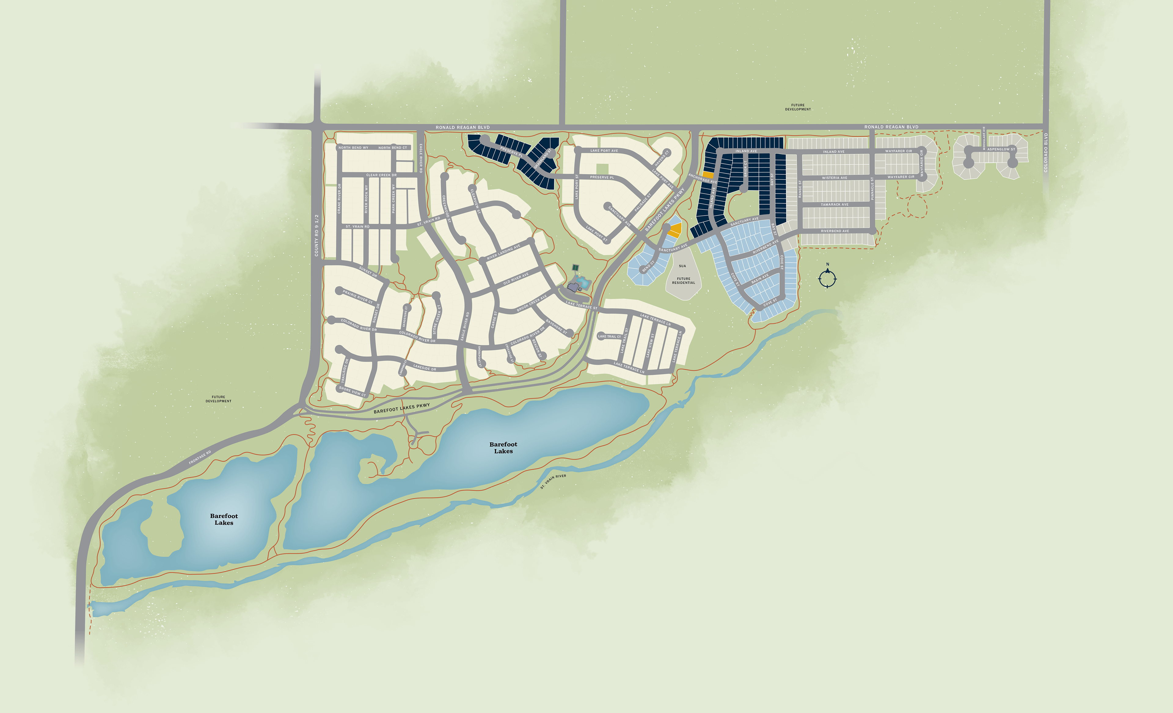 Barefoot Lakes Community Map In Firestone Colorado